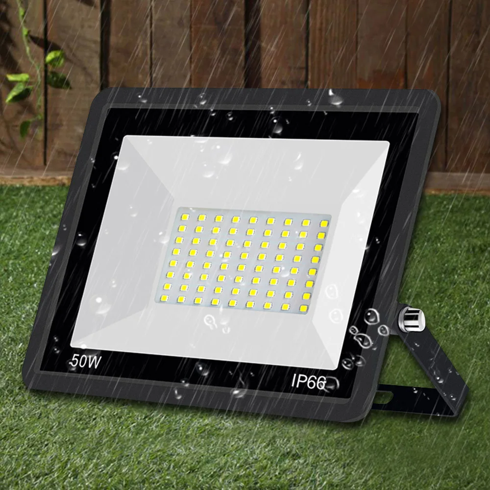 180-240V LED Flood Light Outdoor IP66 Waterproof Backyard Wall Outdoor Lighting Street Lamp Garden Spotlight 100W 50W Floodlight