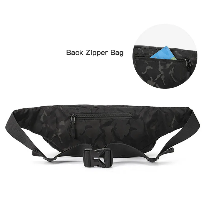 inrnn Fashion Men Waist Bag Waterproof Men\'s Belt Bags Outdoor Sports Sling Chest Bag for Teenager Male Shoulder Messenger Bag