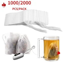 1000/2000 Stück Papier Teebeutel Filter Einweg Teebeutel für losen Tee mit Schnur heilen Siegel Infuser Kaffee leeren Tee