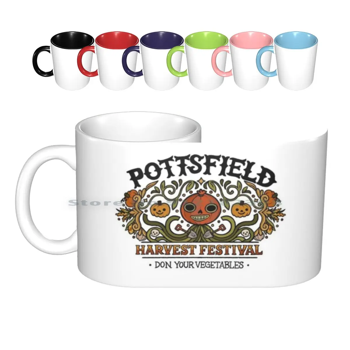 Pottsfield Harvest Festival Ceramic Mugs Coffee Cups Milk Tea Mug Pottsfield Harvest Festival Pumpkin Halloween Spooky Cartoon