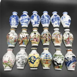 Ímã de geladeira vaso de porcelana chinês azul e branco, lembrança, pintado, artesanato em cerâmica, conjunto de ímãs de geladeira, presentes de negócios chinês