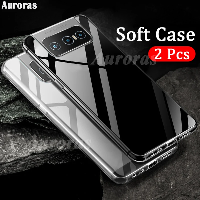 

Auroras 2 pcs Clear Water Soft Case For Asus Zenfone 7 Case Transparent Phone Cover For Zenfone 8 Flip Clear Case