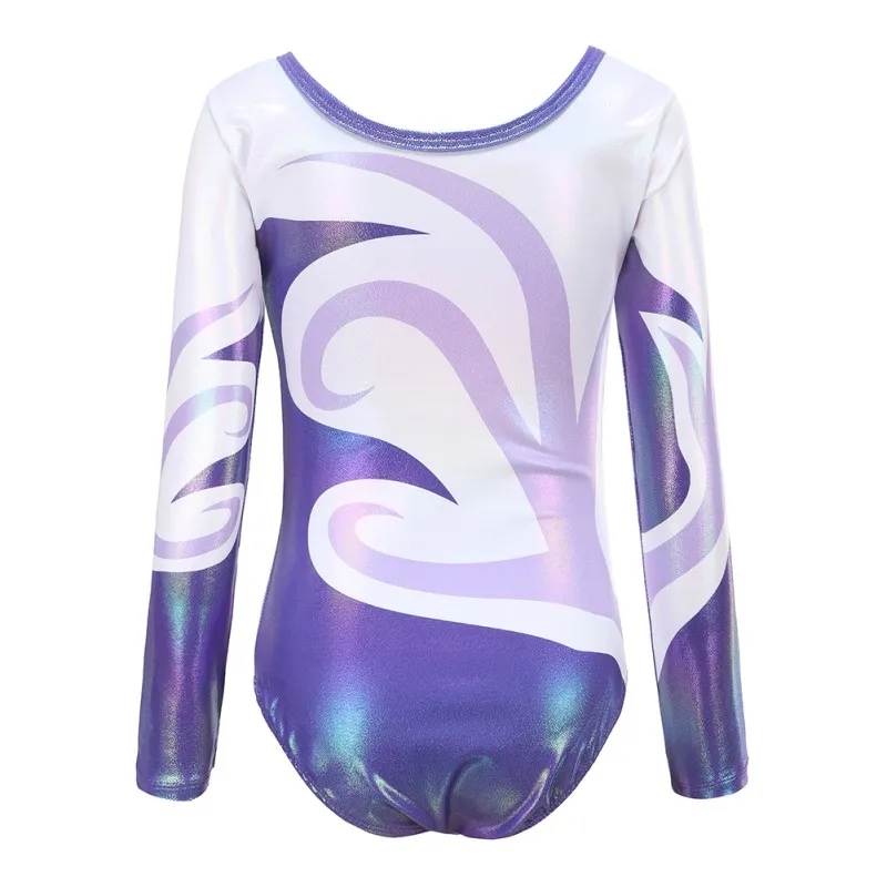 Children Girls Diamante Long Sleeve Ballet Practice Dance Wear High Quality Gymnastics Ballet Leotard