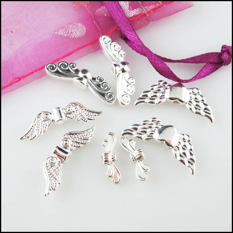 Fashion New Animal Butterfly Dragonfly Wings Angel Wings Charms Silver Plated Spacer Beads