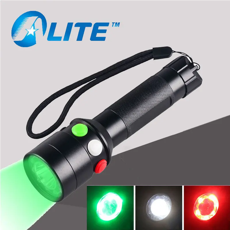 TMWT XPE-133 3W IP55 Rain-proof Led Work Indicator Semaphore Lights Flashlight,Tricolor Train Railway Signal Torch Light