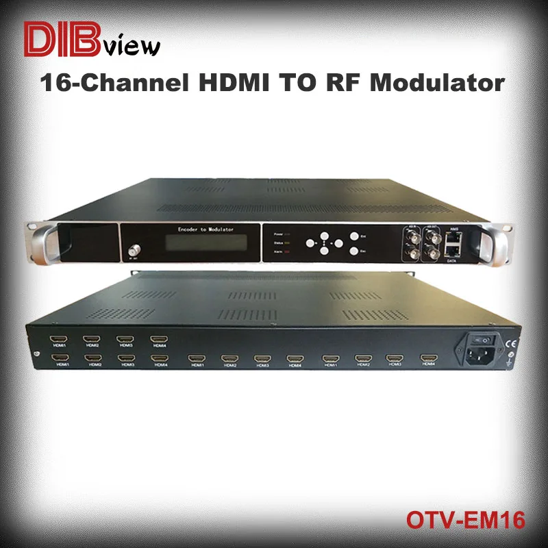 

OTV-EM16 Multi-channel HD H.264 Encoder With up to 16 Channels HDMI Input to DVBC T/ATSC/ISDB-T/Tb RF Output Modulator