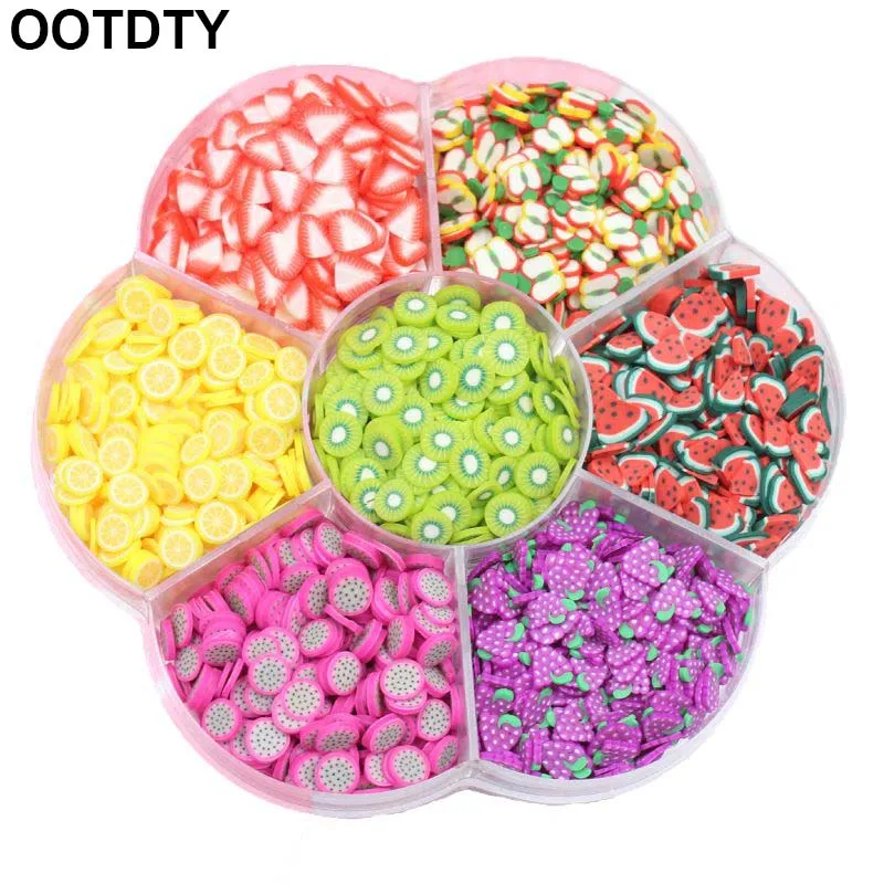 Assorted Fruit Slices 90g Wheel - Slime Supplies/Slime Acessories/Slime Add ins/Polymer Clay/Nail Art Kit Maker for Kids