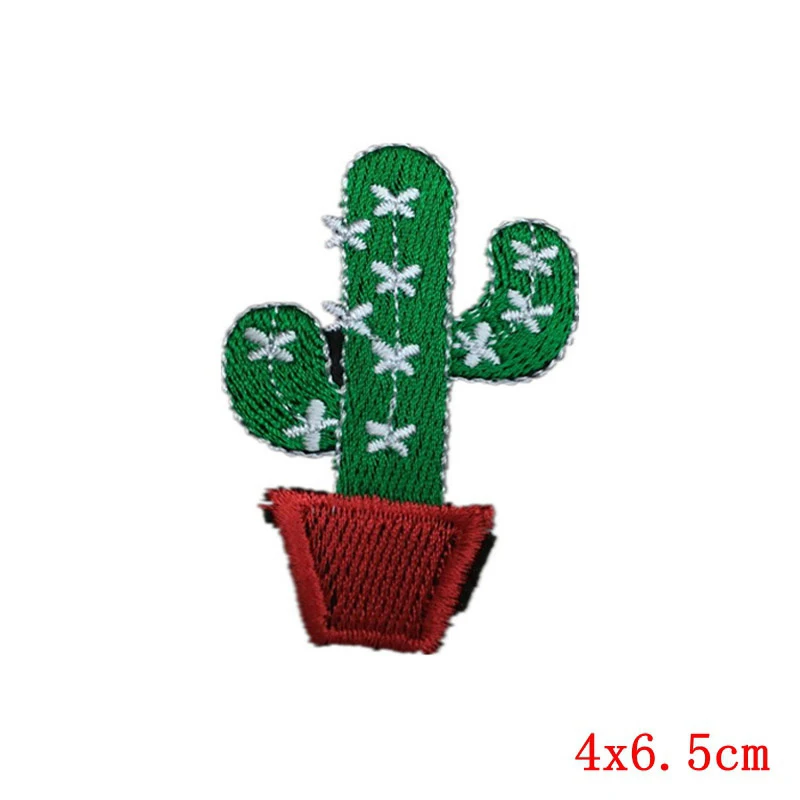 Ferro ricamato vegetale su vestiti Patch distintivi creativi fai da te toppe Cactus per abbigliamento zaino adesivi giacca da Cowboy F