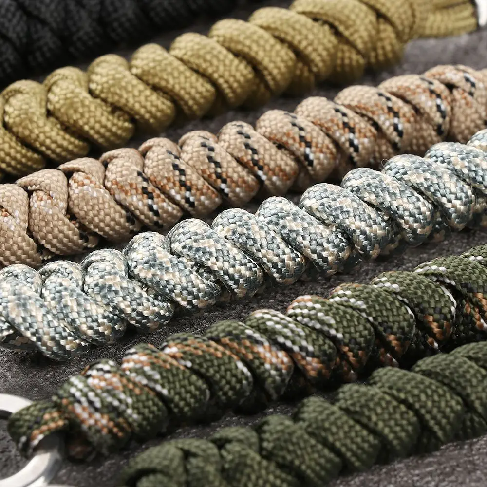 New High Strength Self-Defense Key Ring Paracord Keychain Parachute Cord Lanyard Rotatable Buckle