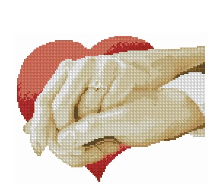 Ring Love hand in hand Clear Picture Top Quality Cross Stitch Kits Crafts 14CT Unprinted Embroidered Handmade Art Set Decor