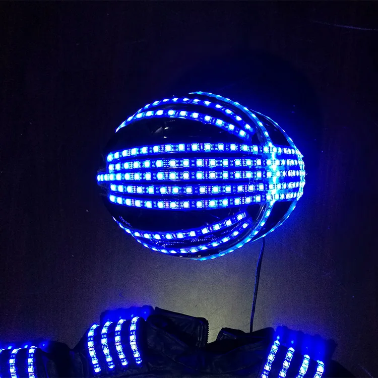 LED luminous Dance Costume Dance Robot costume Stilt stage dress remote control color changing electric Dance clothes