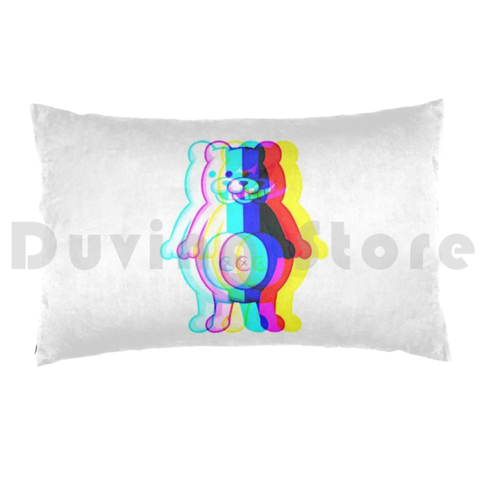 Glitched Monokuma Pillow Case DIY 50*70 Glitched Glitch Danganronpa Danganronpa Monokuma Monokuma