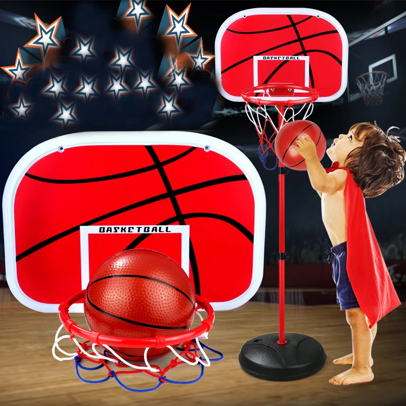 63-165CM Kids Basketball Goal Hoop Toy Basketball Stands Height Adjustable Set Basketball for Boys Training Practice Accessories