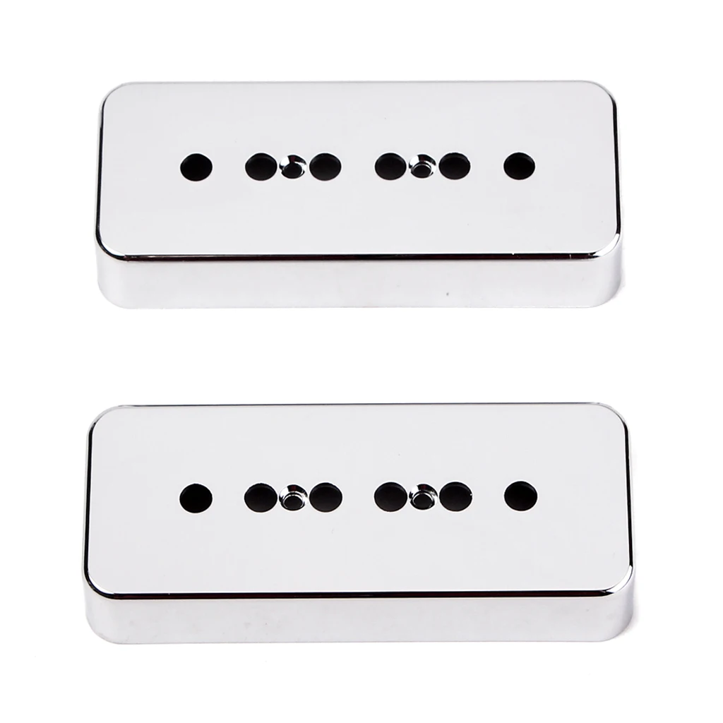 Perfeclan High Quality 2Pcs Silver Humbucker Pickup Cover 50/52mm pole for P90 Soap Bar Plastic Poker Chips Humbucker Parts