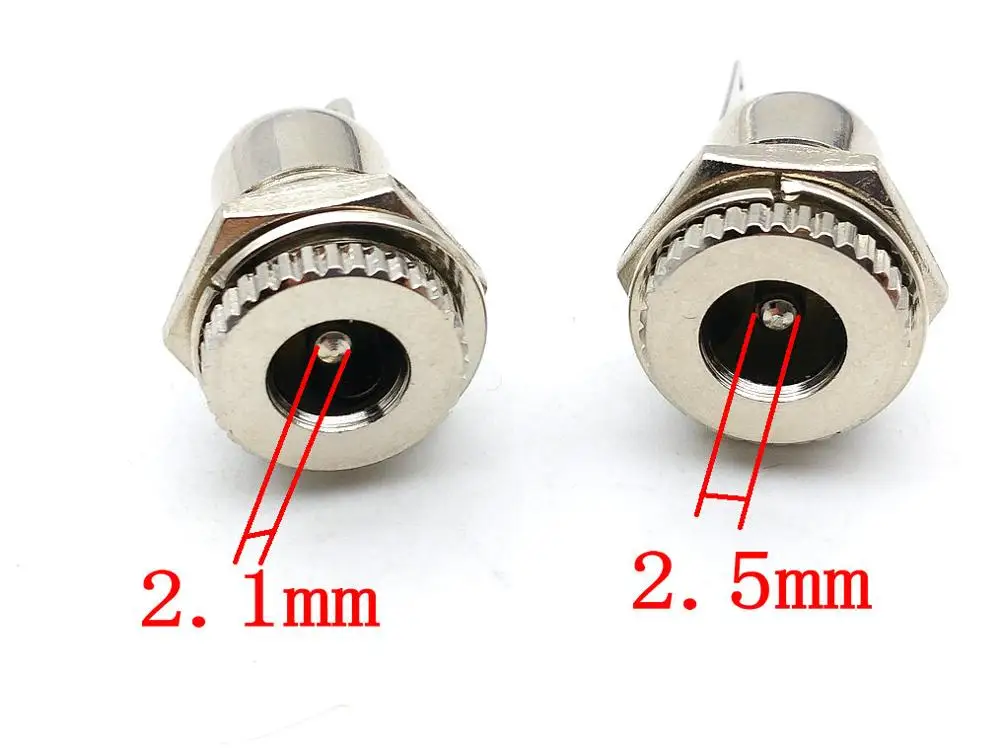 

100 шт. Латунный разъем питания постоянного тока 5,5 мм x 2,1 мм/2,5 мм, гнездовой панельный соединитель