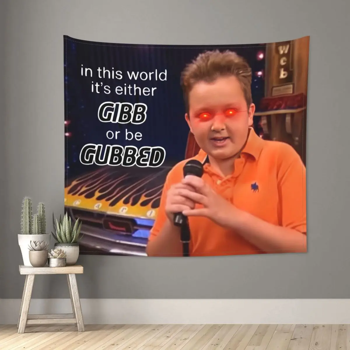 Gibby Rules To Follow Tapestry Wall Hanging Printed Polyester Tapestries iCarly Boho Blanket Wall Decor Wall Cloth