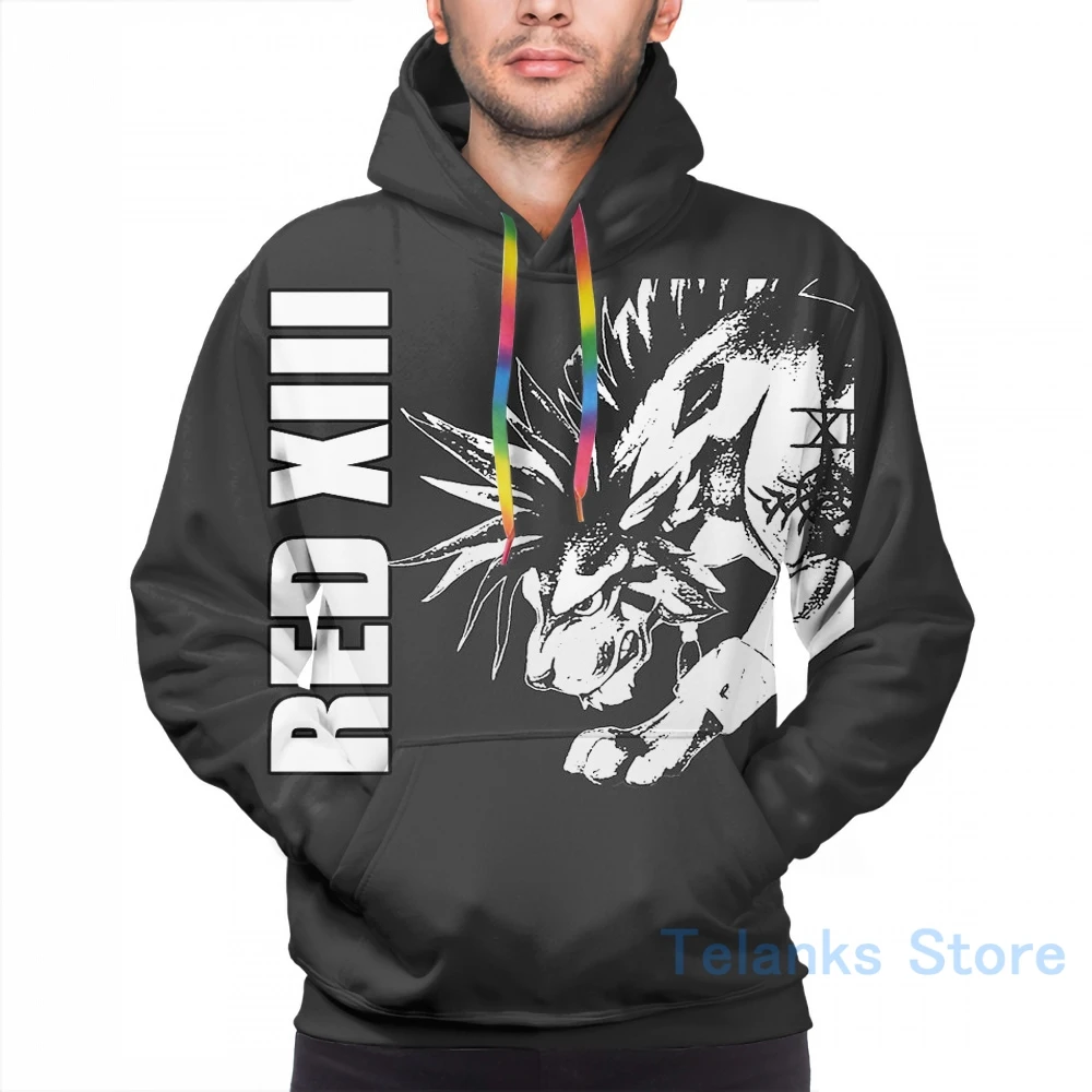 Mens Hoodies Sweatshirt for women funny Red XIII - Final Fantasy VII print Casual hoodie Streatwear