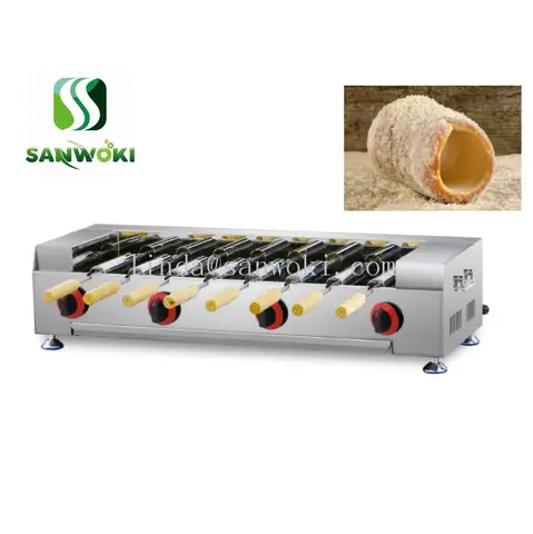 LPG GAS Hungarian Ice Cream Cone Chimney Cake Kurtos Kalacs Grill  Chimney Roti Maker Roll Oven Maker Machine Chimney Cake Oven