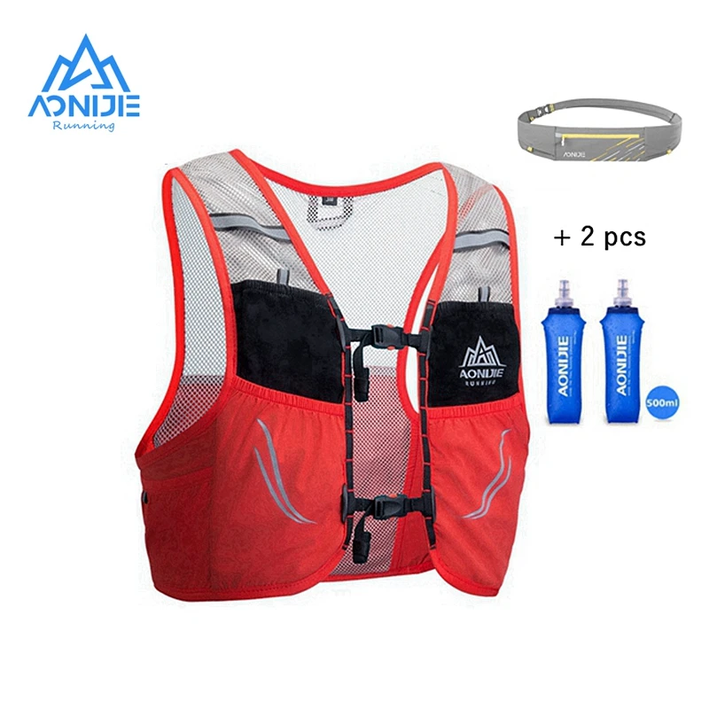 Aonijie 2.5L Backpack Running Vest Nylon Bag Cycling Marathon Portable Ultralight Hiking Lightweight With Waist Bag For Outdoor