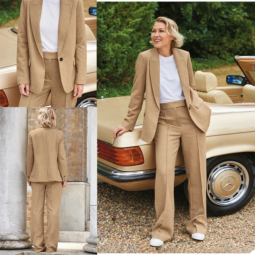 

Casual Women Suit Two Piece Custom Made Office Worker Suit One Button Female Tuxedos Lone Trousers