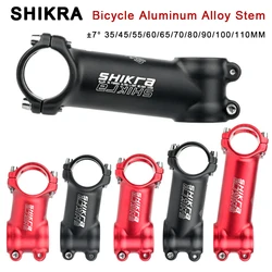 Shikra mountain bike stem estrada de curta potência bicicleta haste 31 8 guiador ponte 7 graus tabela 35/45/55/60//70/80/90/100mm mtb