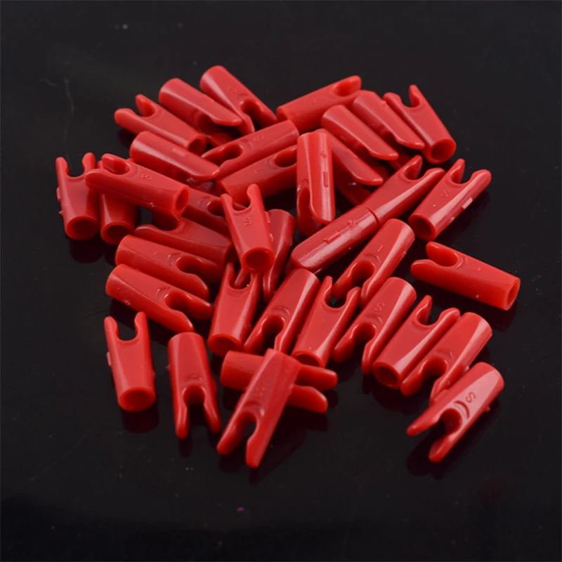 

50pcs Archery Arrow Shaft Plastic Arrow Pin Nocks Size S For ID4.2mm ID6.2mm 3.2mm DIY Recurve/Compound Bow Arrow Shaft