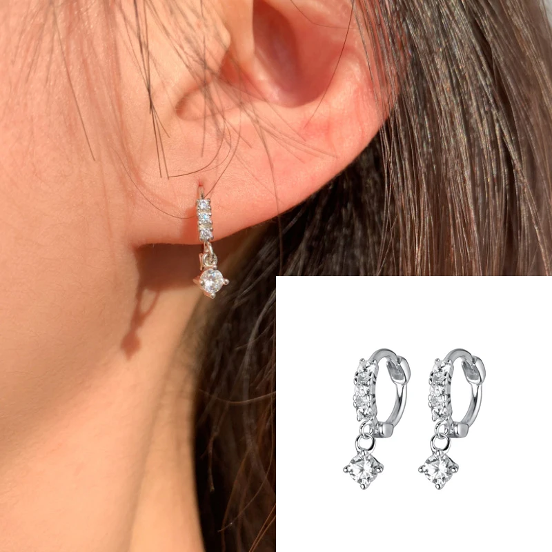 Xingyunday  Korean Simple Small Exquisite Single Row Zircon Earrings For Girls Women Birthday Stud Earrings Gifts