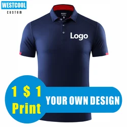 WESTCOOL Polo sportiva ad asciugatura rapida Logo personalizzato ricamo di alta qualità Design personalizzato testo T-Shirt a 8 colori