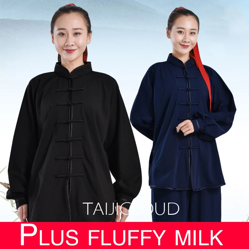 Tai Chi suit, female silk and velvet to keep warm in autumn and winter, male martial arts group performance