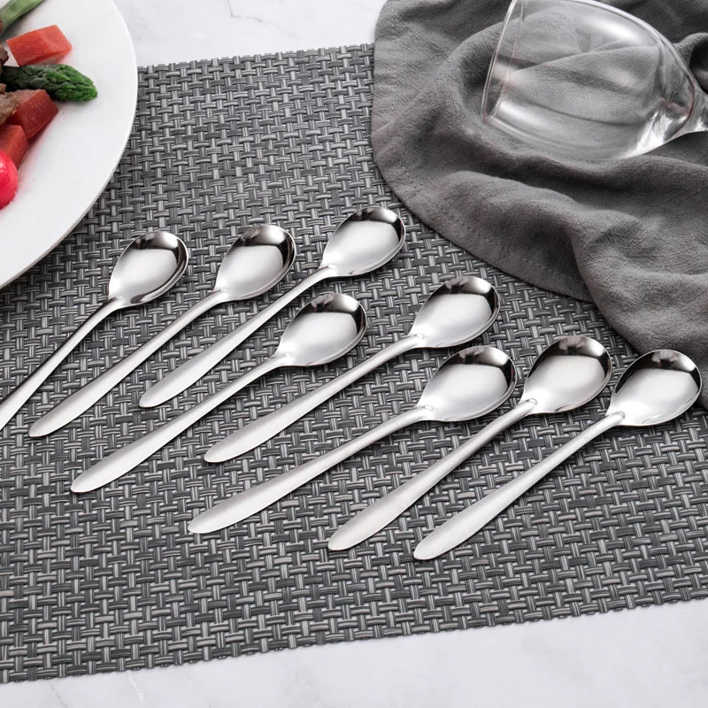 5pcs Stainless steel Mixing spoon mini Dessert coffee ice cream cake tea spoons Metal restaurant household Kitchen Accessories