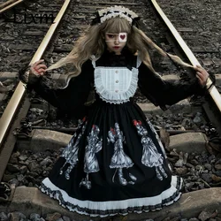 Vestido Lolita gótico para meninas, Anjo escuro, série Demon, vestido JSK baixo, Kawaii, terno retrô de princesa vampira, Dia das Bruxas