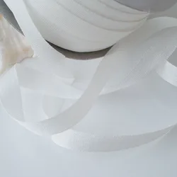 100% Pure Silk Ribbon for Embroidery Sewing Handcrafts Art Gift Wrap Double Faced Thin Taffeta Natural White Ribbons,10meters