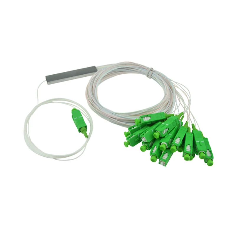 

10 PCS/Lot 1X2 1X4 1X8 1X16 1X32 PLC SC/APC SM 0.9mm G657A1 PVC 1m FTTH Fiber Optic Splitter