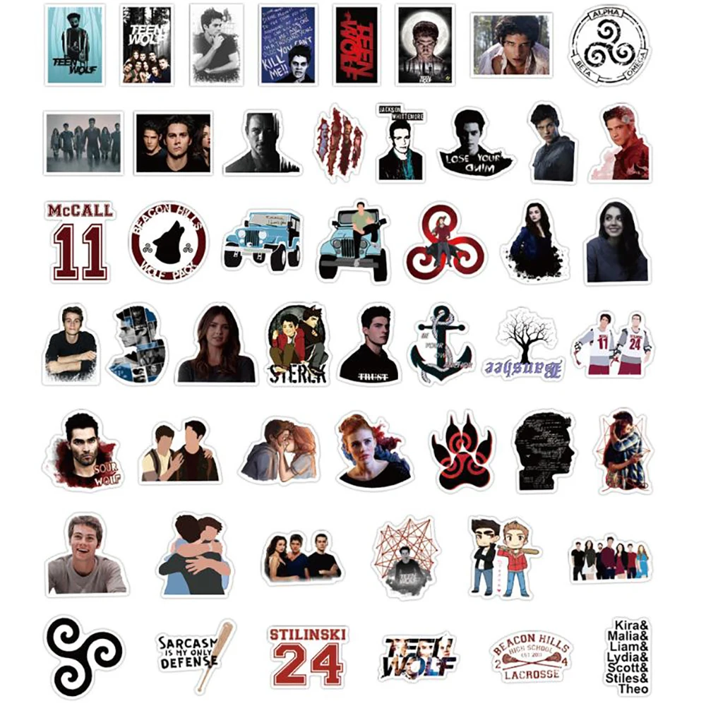 10/30/50PCS Teen Wolf TV Show Waterproof Stickers DIY Bike Skateboard Fridge Laptop Luggage Cool Decals Sticker for Kid Toys