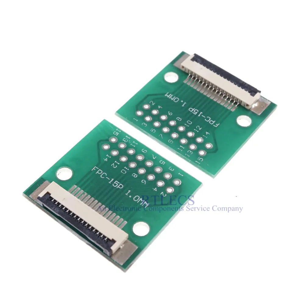 2 pcs FPC FFC Flexible Flat Cable 15 Pin 1.0 mm Adapter to 2.54 mm pitch through hole DIP PCB for Raspberry PI Camera Rev 1.3