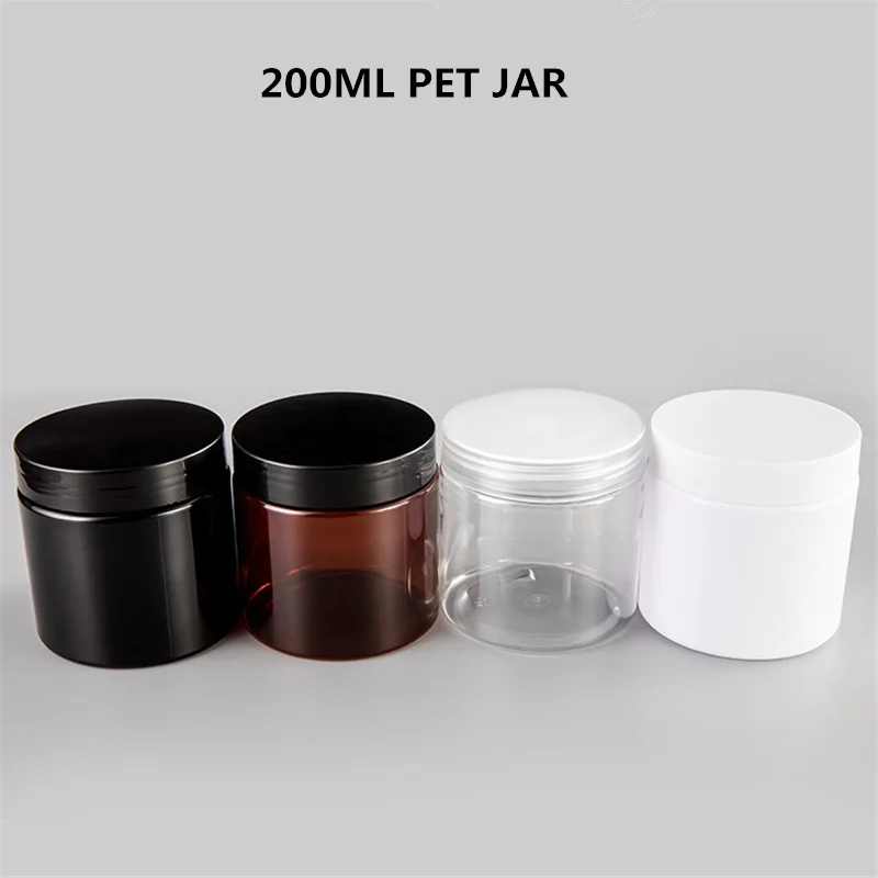 

200ML White Wide Mouth bottle 200G Cream Bottle Facial Mask Tan Black Brown Transparent Tooth Powder Box