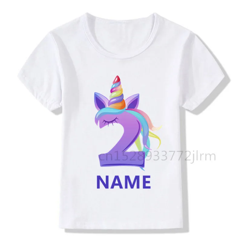 

Kids Colorful Unicorn Birthday Number T Shirt Children T-shirt BoyGirl Gift Tshirt Present Family Outfit