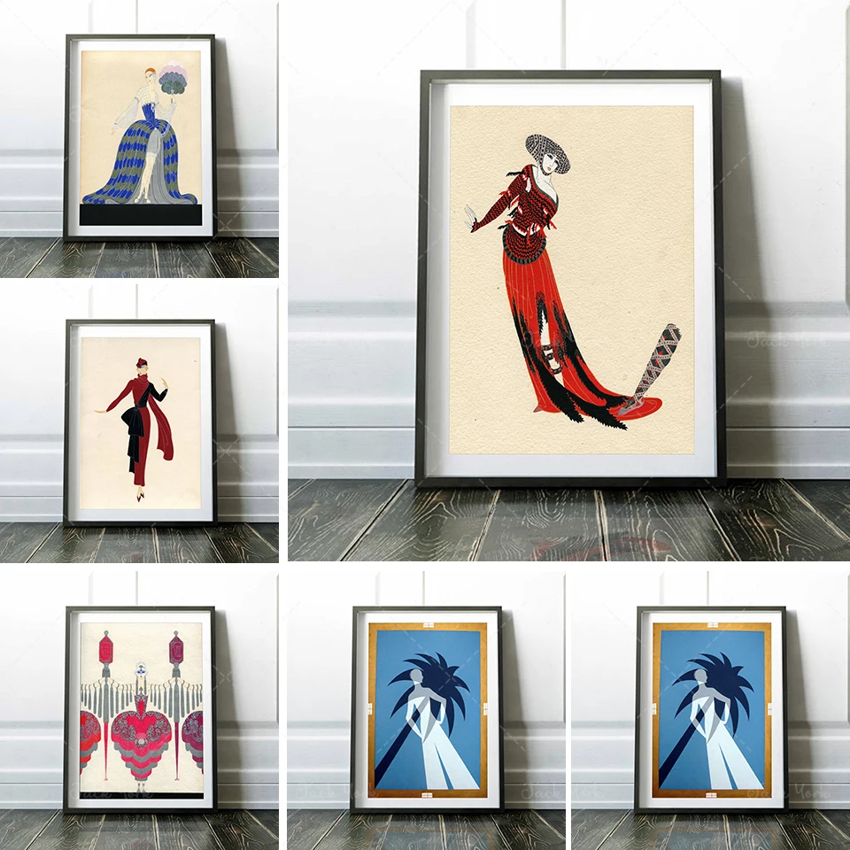 Erte Print • Erte Poster • Art Nouveau Print • Fashion illustration Print • Vintage Fashion Art • Fashion Wall Art • Art Decor