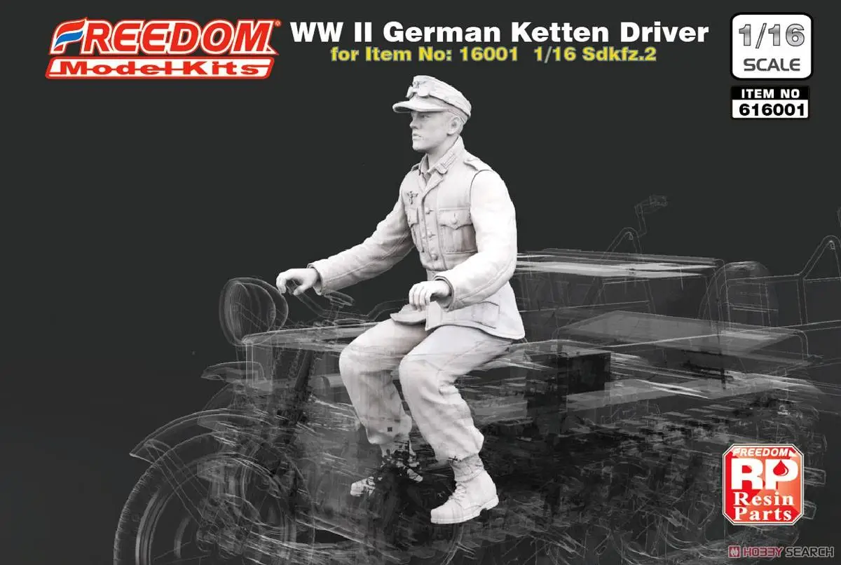 FREEDOM 616001 1/16 Scale WW.II German Sd.kfz.2 Kettten Kraftrad Driver Figure