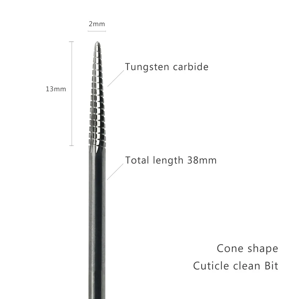 Punte in carburo pulito per cuticole a cono HYTOOS per unghie Accessori per trapano per manicure rotanti da 3/32"