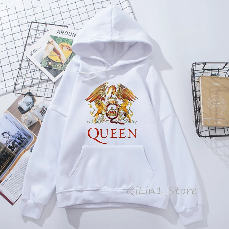 

Classic queen band hat sweatshirt men women Rock Freddie Mercury Hoodie Unisex streetwear winter clothes oversize tracksuit