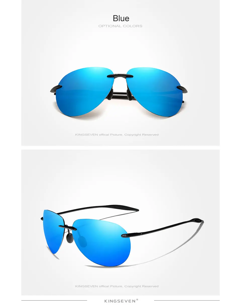 KINGSEVEN DESIGN Herren Klassische Pilotensonnenbrille Polarisierte Sonnenbrille Für Männer Fahren Spiegellinse UV400 Schutz Oculos N7027 – Detail 5