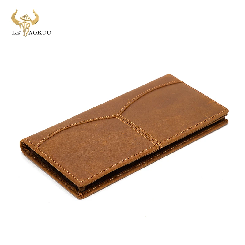 

Hot Sale Bull Crazy Horse Leather Travel Business Organizer Wallet For Men Long Zipper Simple Large Male Purse Card Holder 8059