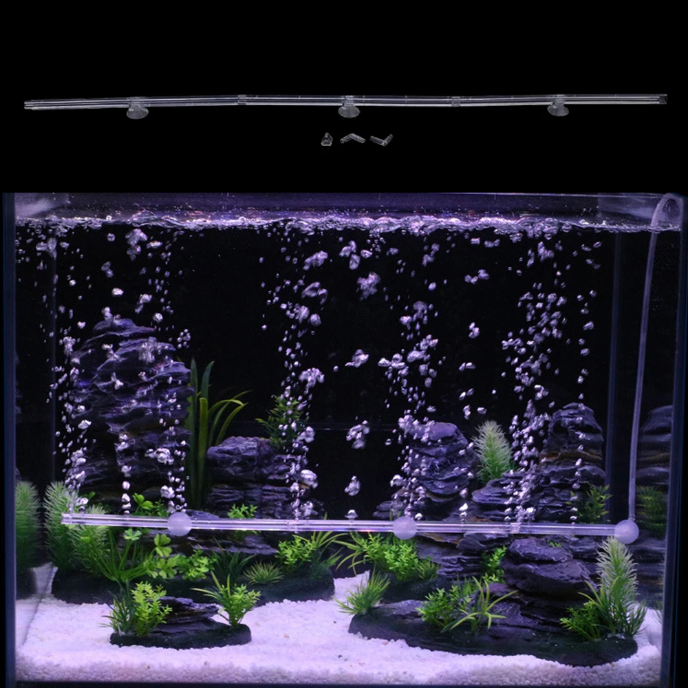 60CM Aquarium Air Bubble Wall Aeration Tube Air Stone Oxygen Diffuser Bar Decor Fish Tank Air Pump Accessories