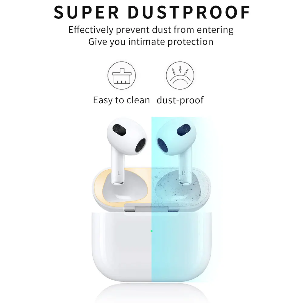 For Airpods Pro 2 Gen 2022 Sticker Earphone Case Metal Dustproof Scratch Resistant Sticker Cover For Airpods 3 3rd 2nd Pro USB C