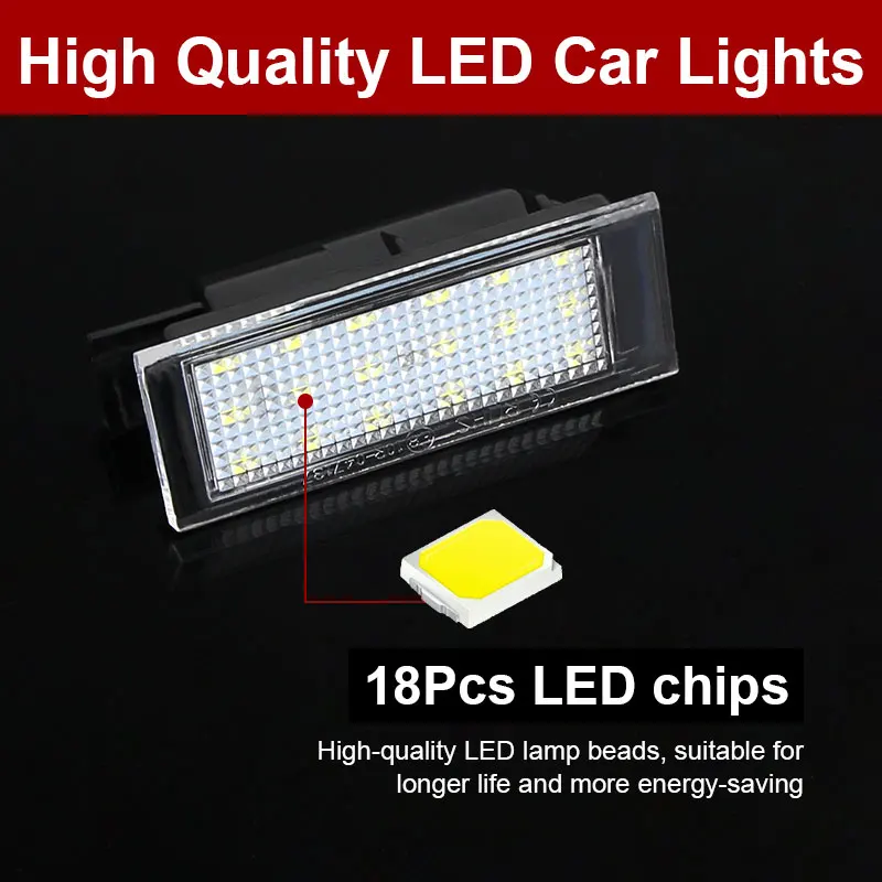 2Pcs Car LED Number License Plate Light Canbus For Smart Fortwo Forfour 453 For Benz Citan W415 Tag Lamp OEM #4159062300