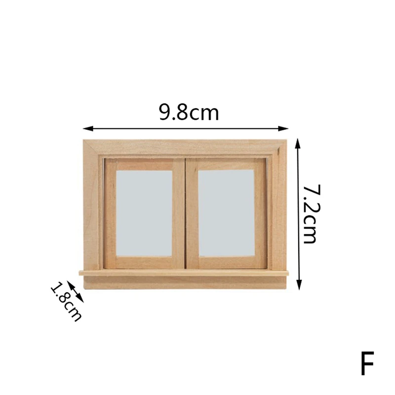 1: 12 dollhouse mini porta e janela material embrião simples acessórios modelo pode ser pintado e colorido