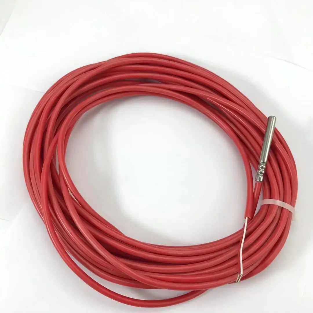 10 meters Stock 2 Wire PT1000 Temperature Sensor Thermistor Silicone Gel Coated Probe 50mm*6mm -50-180 centigrade RTDs