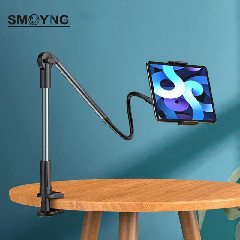 SMOYNG Lazy Bed Tablet Phone Holder Stand Two  Arms Adjustable Support For Xiaomo iPhone iPad Pro Desktop Clip Bracket Mount