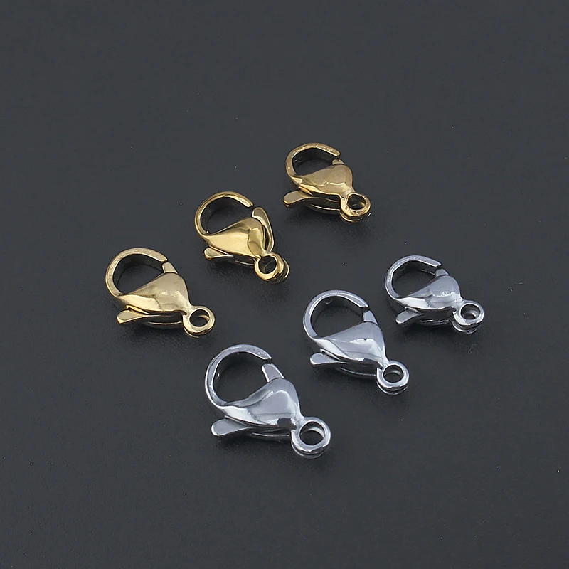 1pack Stainless Steel Metal lobster clasp hook Jewelry Findings Accessories Bracelet Necklace Jewelry Material10mm11mm 12mm 13mm